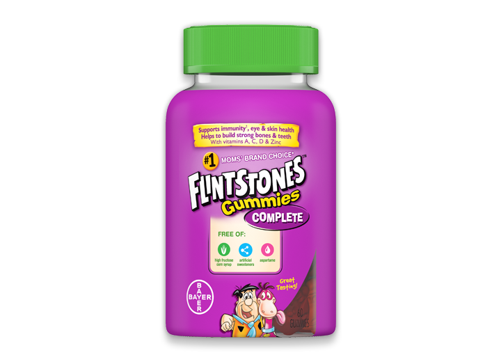 bottle of Flintstones Gummies and a pack of Flintstones Complete